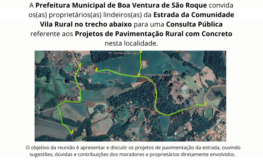 CONVITE CONSULTA PÚBLICA - VILA RURAL