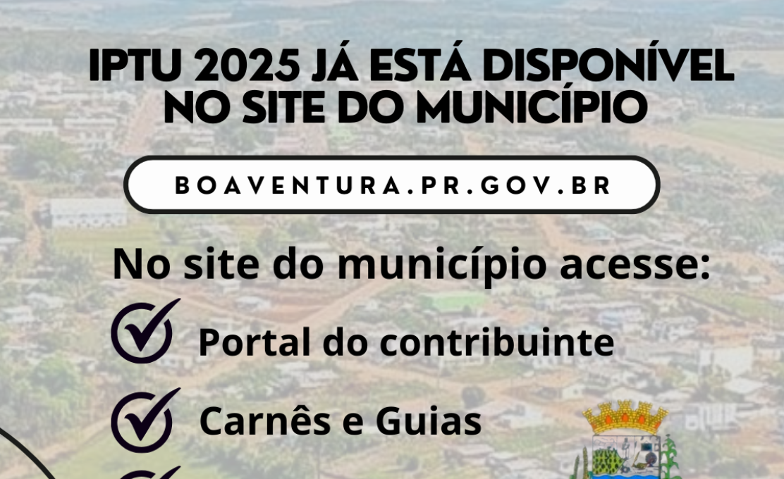 IPTU 2025 JÁ ESTA DISPONÍVEL PARA PAGAMENTO