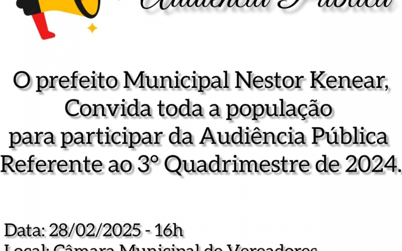 AUDIÊNCIA PÚBLICA dia 28/02/2025