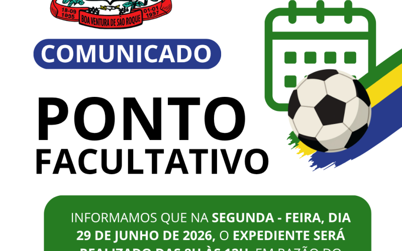 COMUNICADO - PONTO FACULTATIVO 