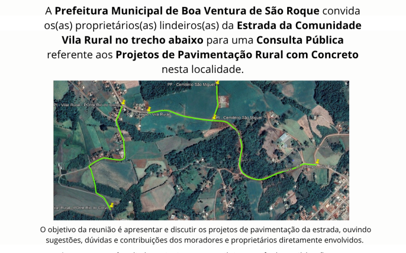 CONVITE CONSULTA PÚBLICA - VILA RURAL