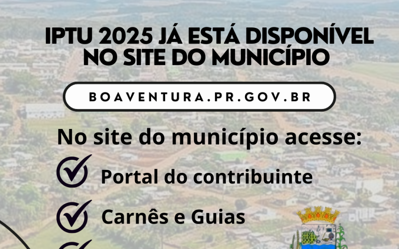 IPTU 2025 JÁ ESTA DISPONÍVEL PARA PAGAMENTO