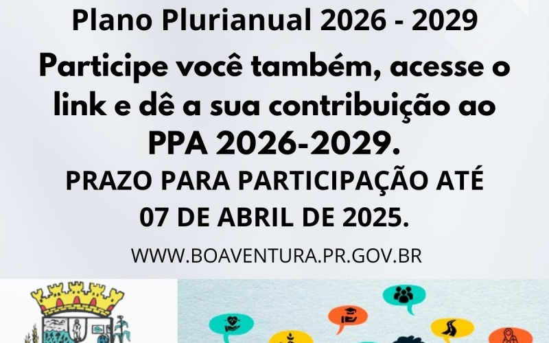 CONSULTA PÚBLICA: PPA 2026/2029
