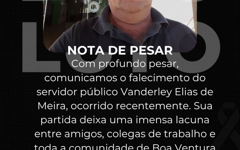 Nota de Pesar – Vanderley Elias de Meira