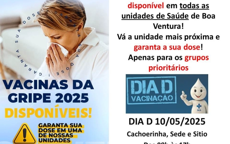 VACINAS DA GRIPE 2025 - DISPONÍVEL