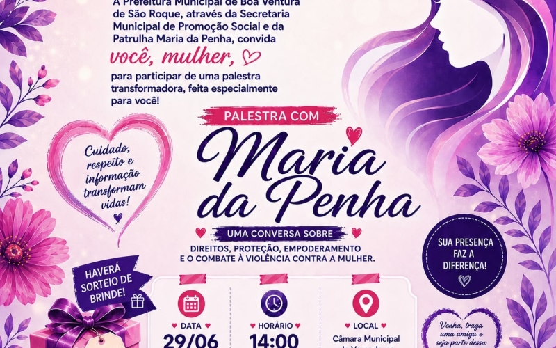 CONVITE - PALESTRA COM MARIA DA PENHA
